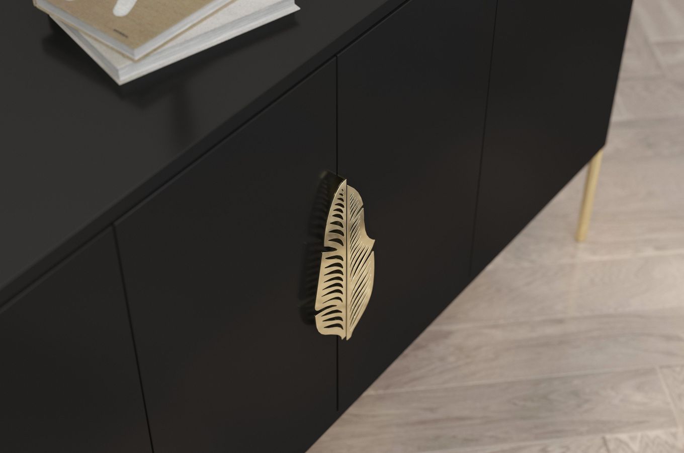 Comoda Ayana, Negru / Auriu Arboteca