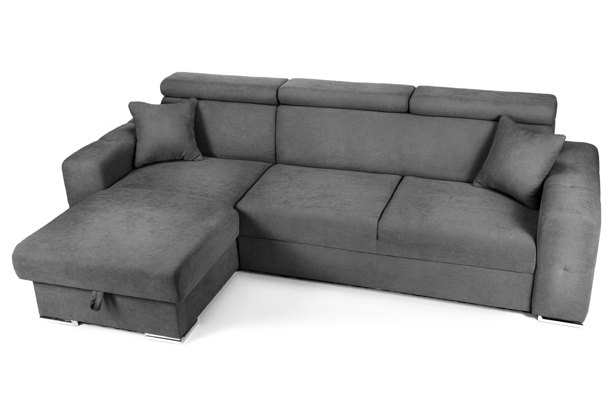 Coltar Extensibil BELLAGIO, sezlong interschimbabil, cu lada de depozitare, cu tetiere, 275x170x85 cm - Prestigehome.ro - Coltare - Prestige - #color_gri-inchis-enjoy