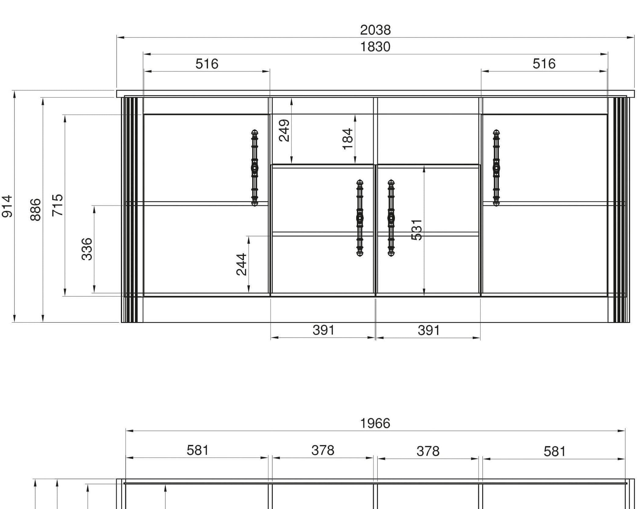 Bucătărie MDF/PAL melaminat Westminster, alb pin/stejar Wotan, dezasamblat, 270 cm Arboteca