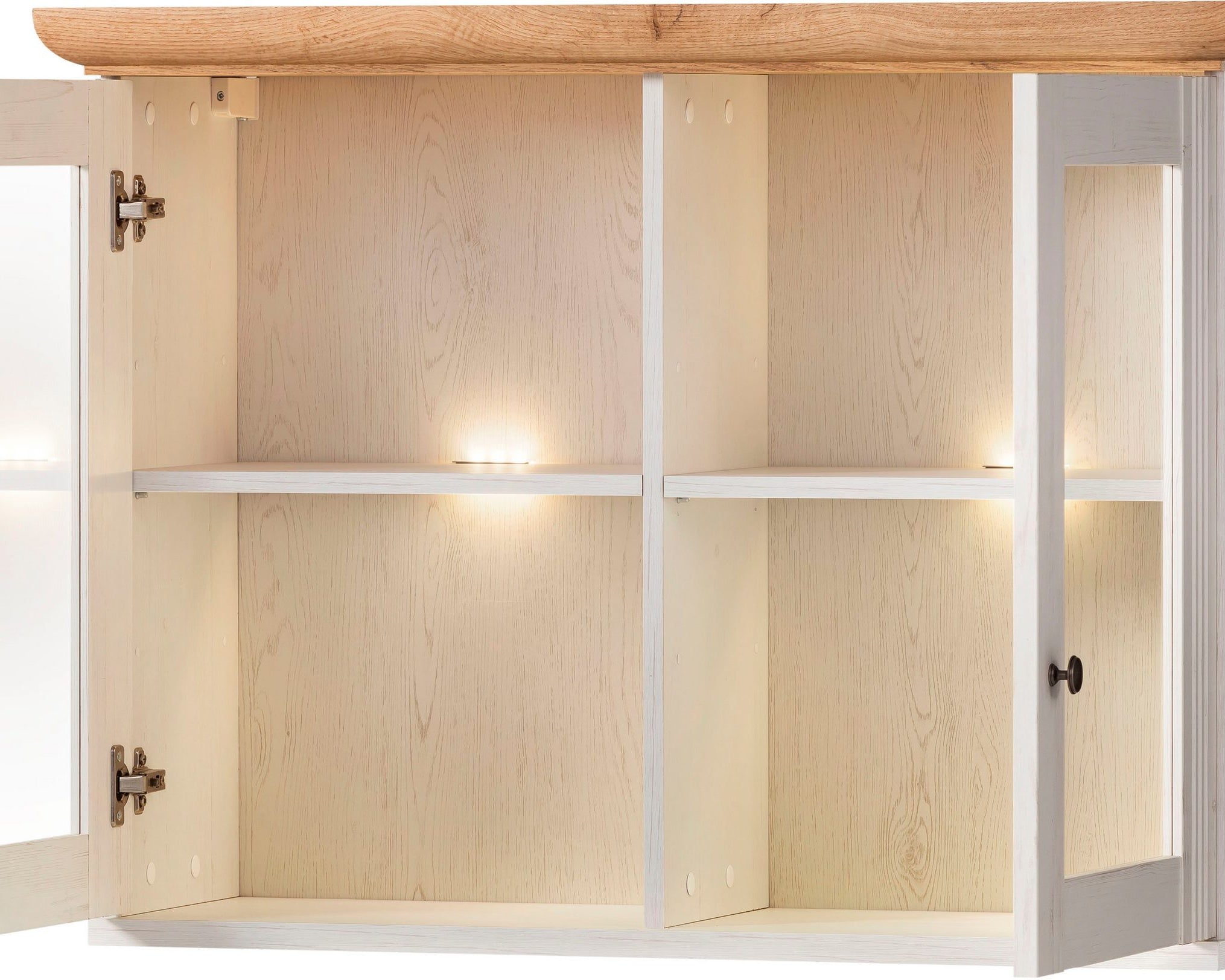 Bucătărie MDF/PAL melaminat Westminster, alb pin/stejar Wotan, dezasamblat, 270 cm Arboteca