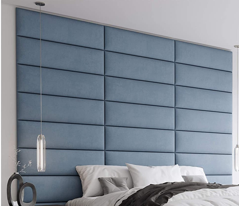 Panou decorativ tapitat albastru 30 x 60 cm Arboteca