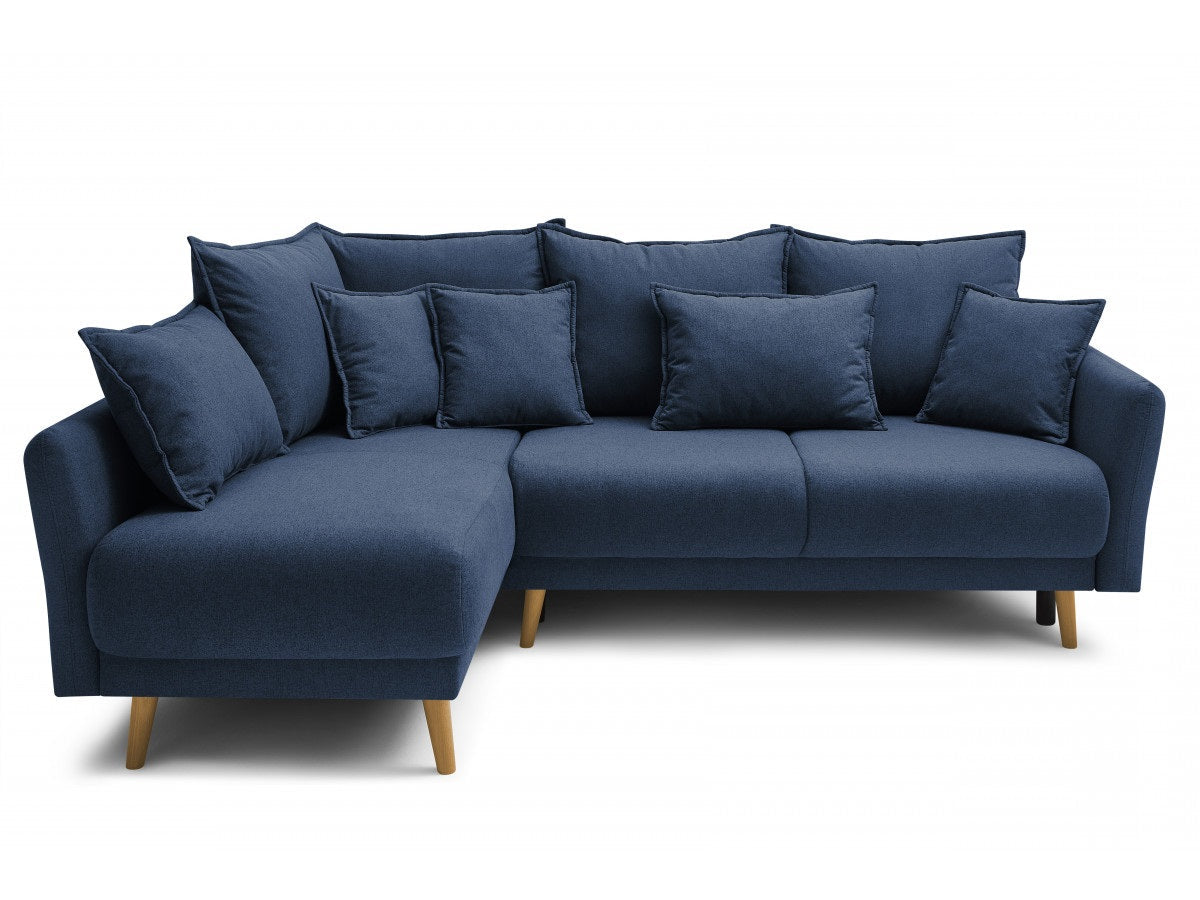 Colțar Extensibil JULIET, cu ladă de depozitare, variante stânga/dreapta, 240x166x95 cm Albastru-Inchis-Como Stanga Prestige Home