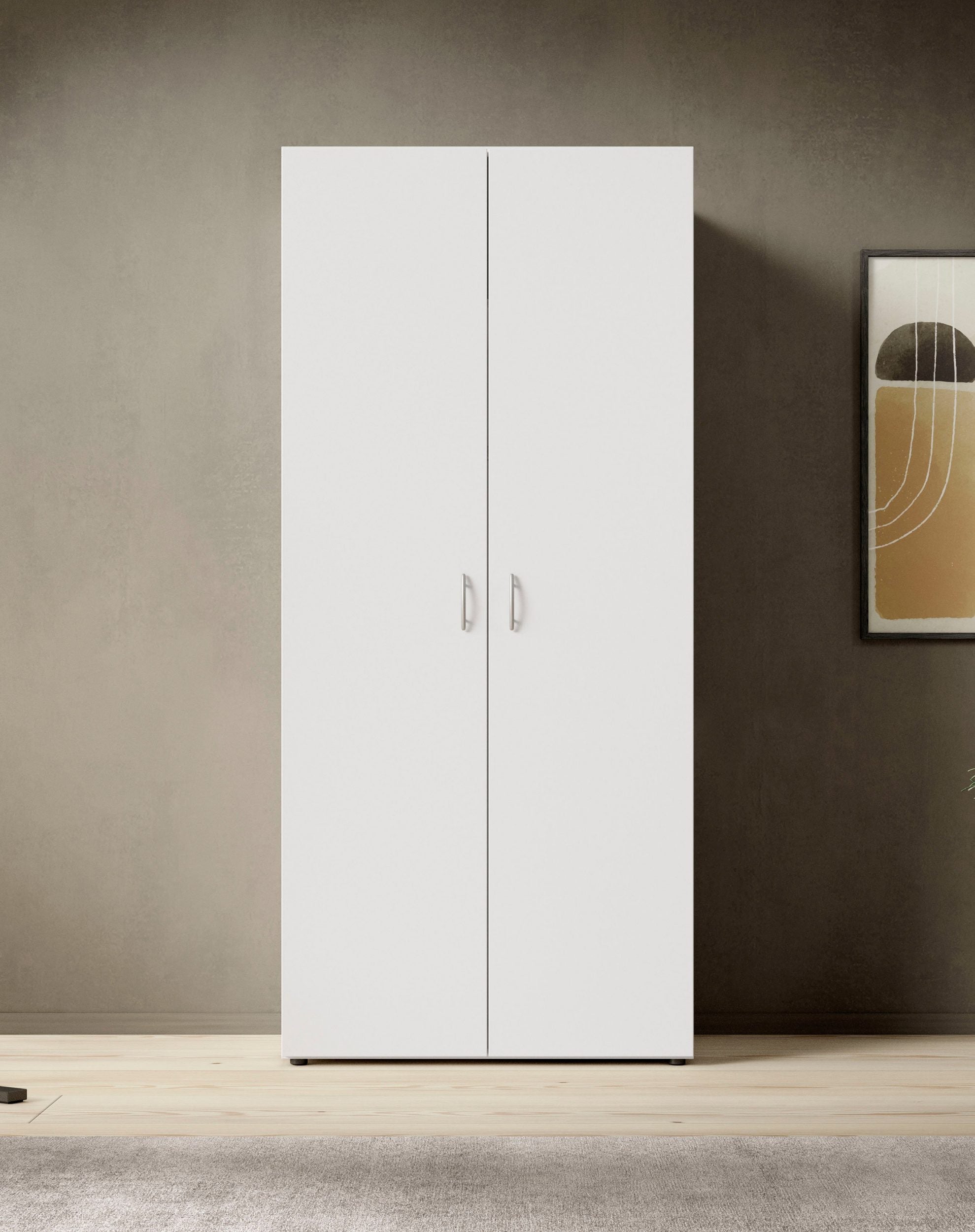 Dulap haine Joe cu 2 uși, alb, 80×177×52 cm Arboteca