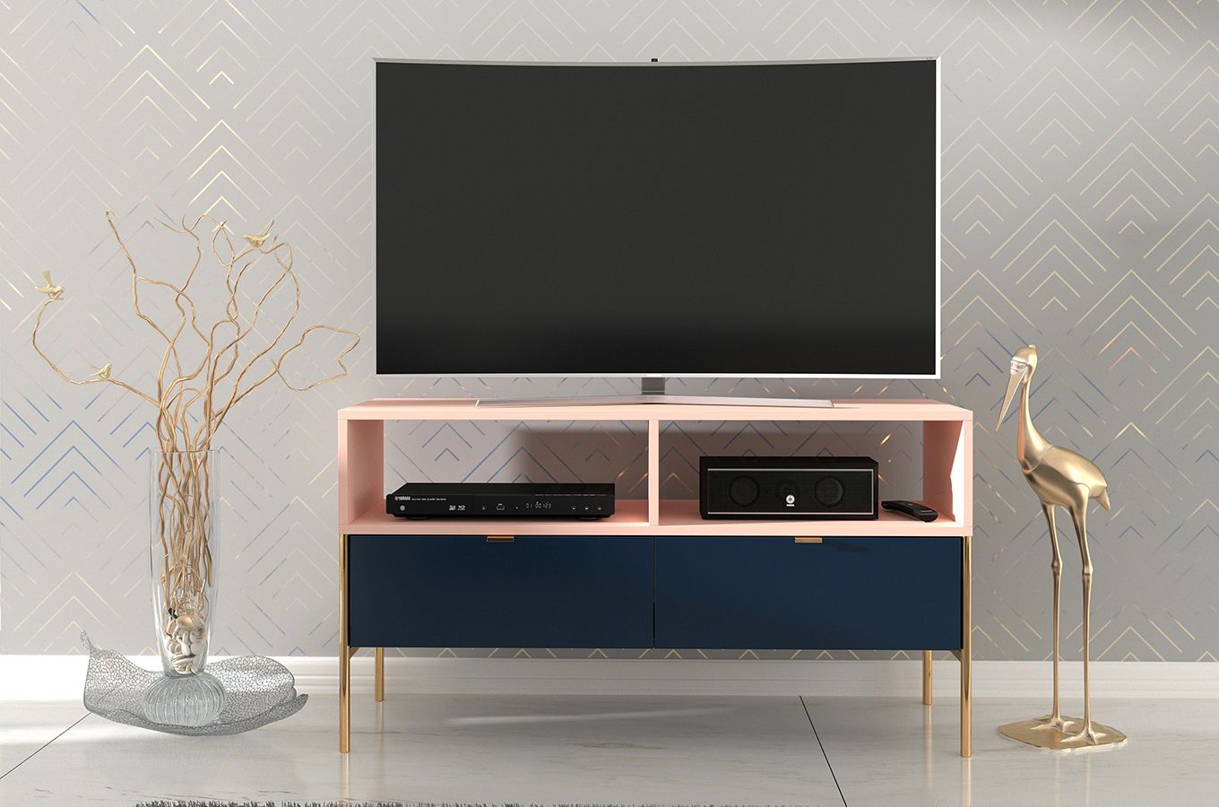 Comoda TV Elegance, Navy blue Arboteca