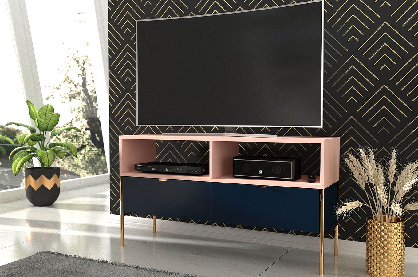 Comoda TV Elegance, Navy blue Arboteca