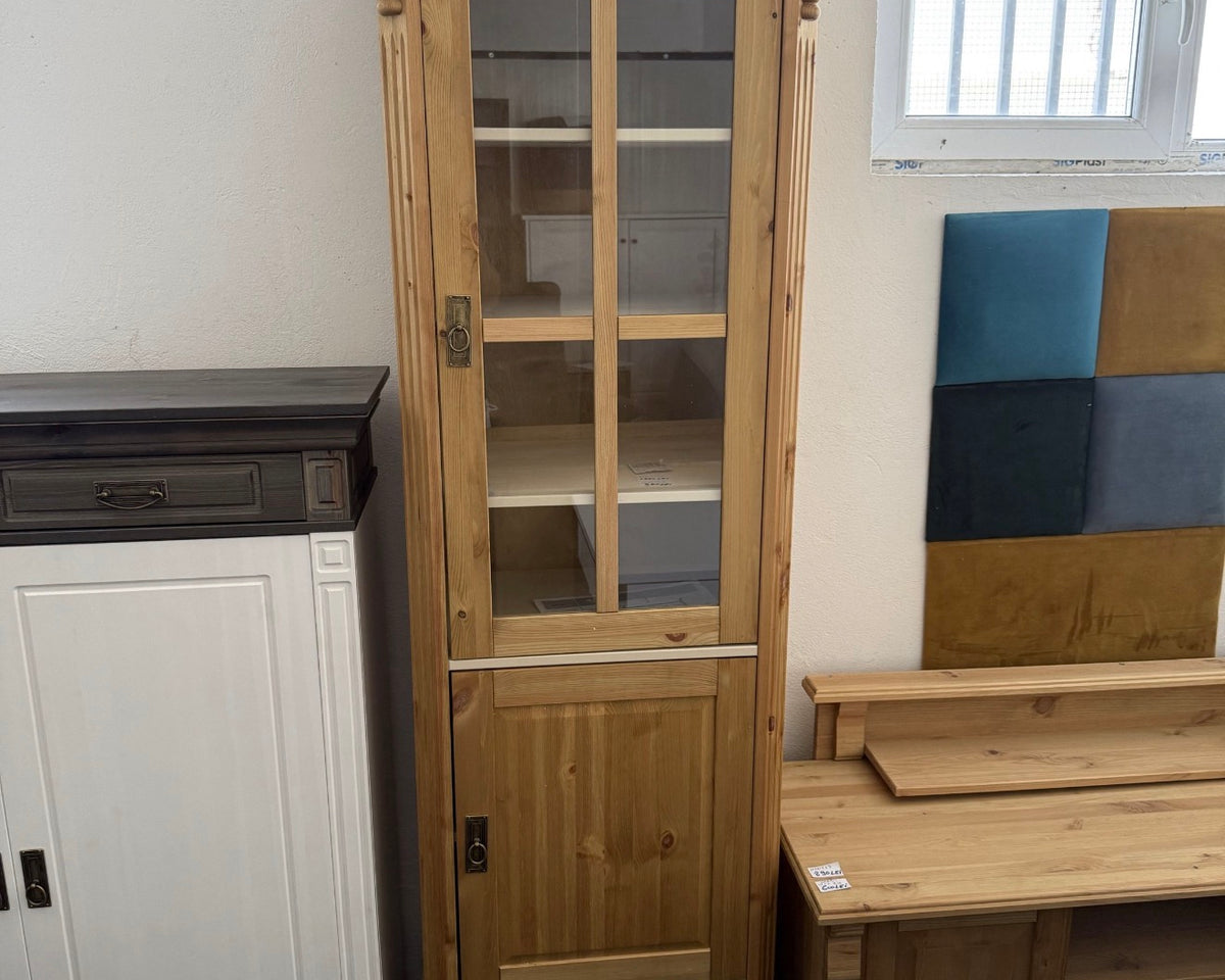 Vitrina Milano, lemn masiv, Natur, 199 cm inaltime Arboteca
