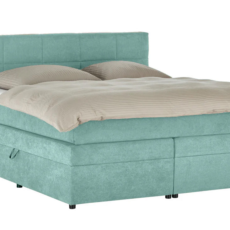 Pat Boxspring Gibson, cu lada de depozitare, Menta, Prestigehome.ro, Prestige, #Color_Menta-Enjoy