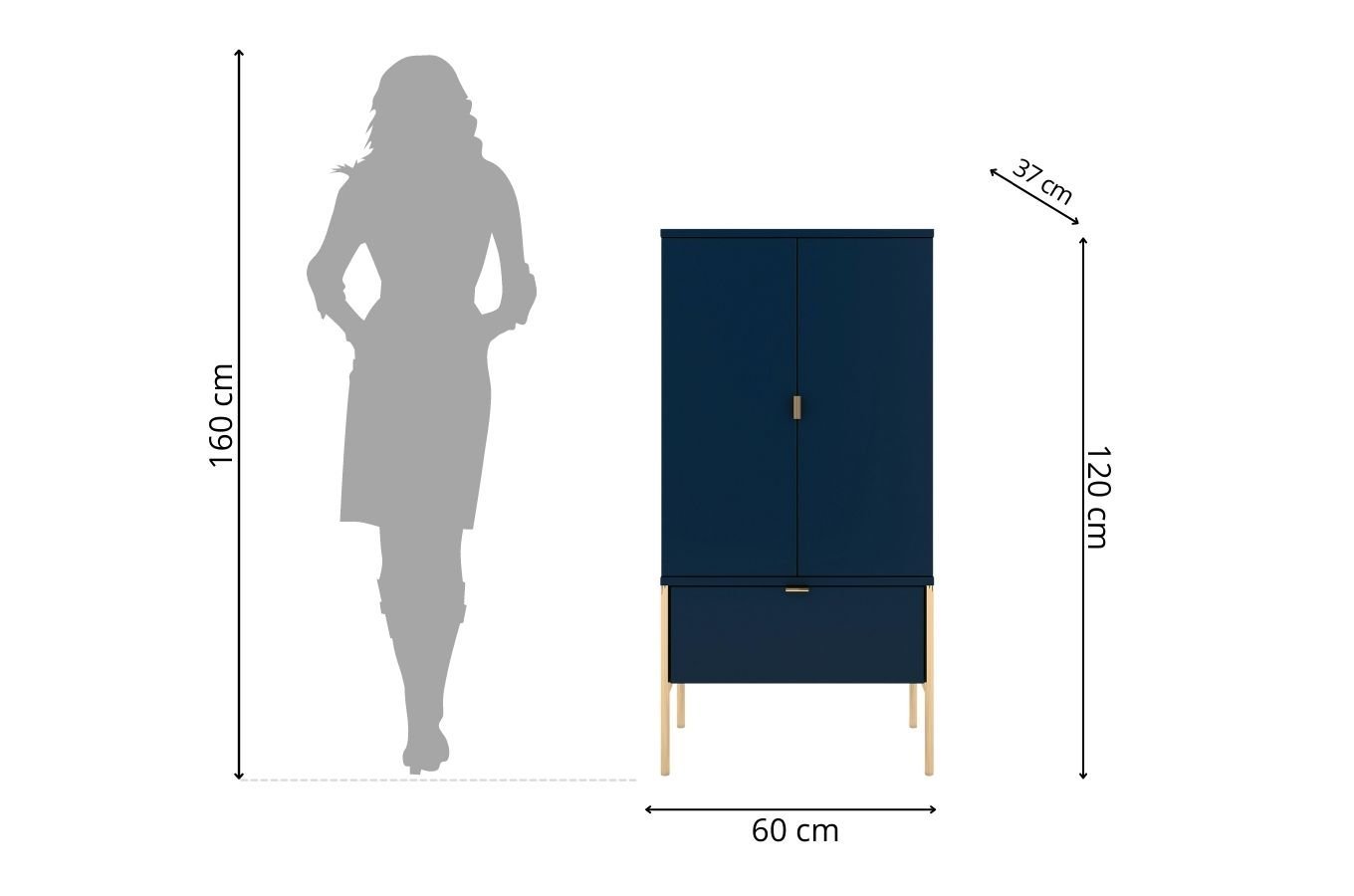 Comoda inalta Elegance, Navy blue Arboteca