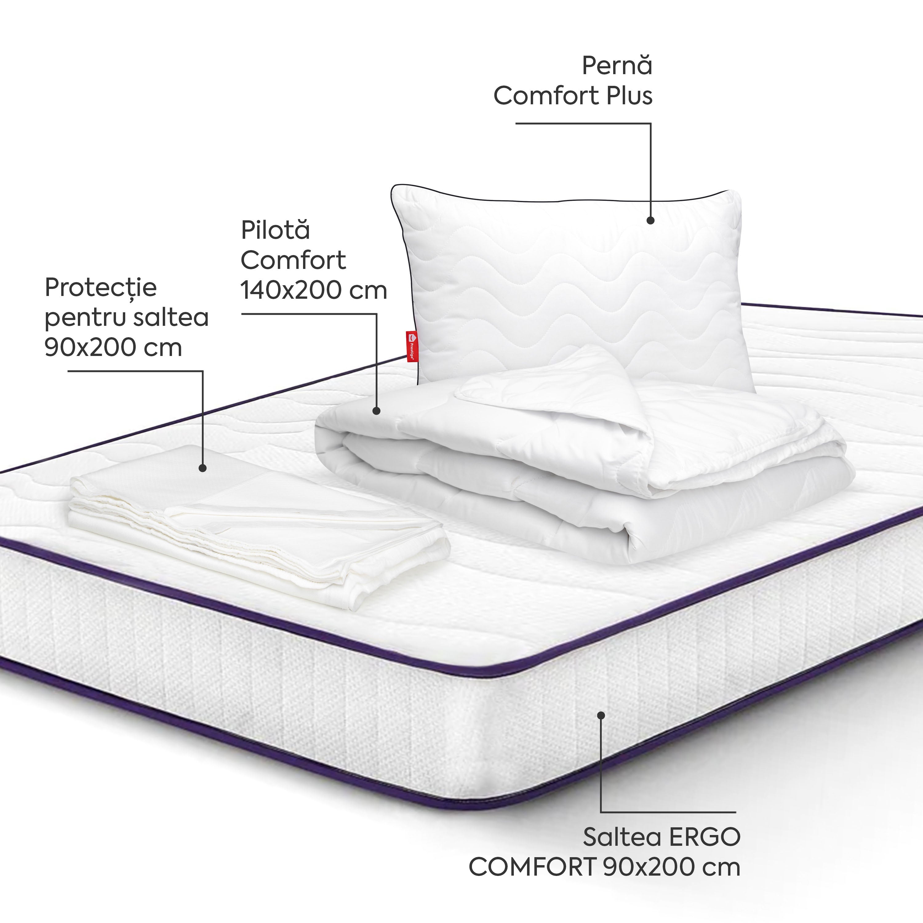 Pachet Saltea 90x200 Comfort Plus Single Arboteca