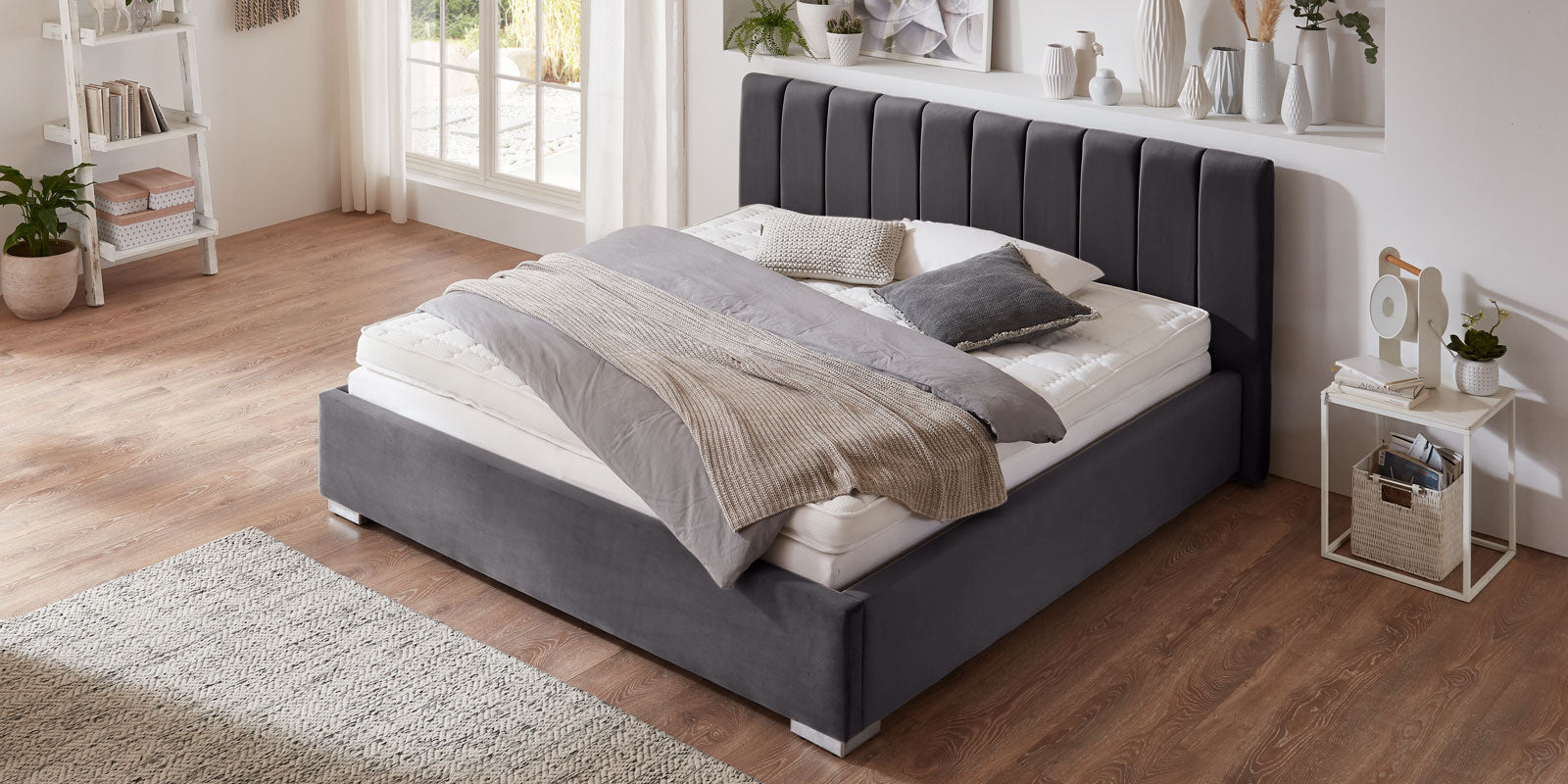 Pat Tapitat Santiago, cu Lada Rabatabil, Verde-Smarald, Prestigehome.ro, Prestige, #Color_swing-antracit