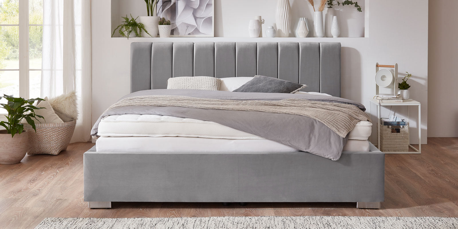 Pat Tapitat Santiago, cu Lada Rabatabil, Verde-Smarald, Prestigehome.ro, Prestige, #Color_swing-gri