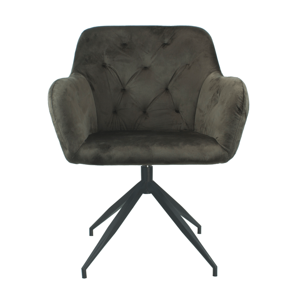 Scaun pivotant BAGNARA, țesătură de catifea maro/negru, țesătură din catifea, 66x66x83 cm Kondela