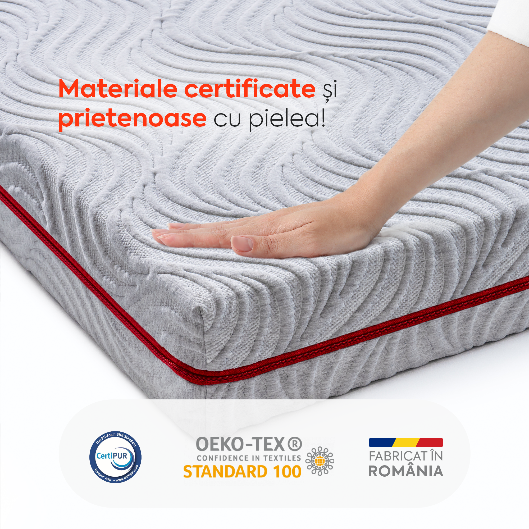 Saltea WAVE MULTILAYER, spumă cu memorie, spumă reziliență mare, husă hipoalergenică detașabilă și lavabilă, superortopedică, grosime 20 cm-Saltele-Prestige-80x190-Prestige Home