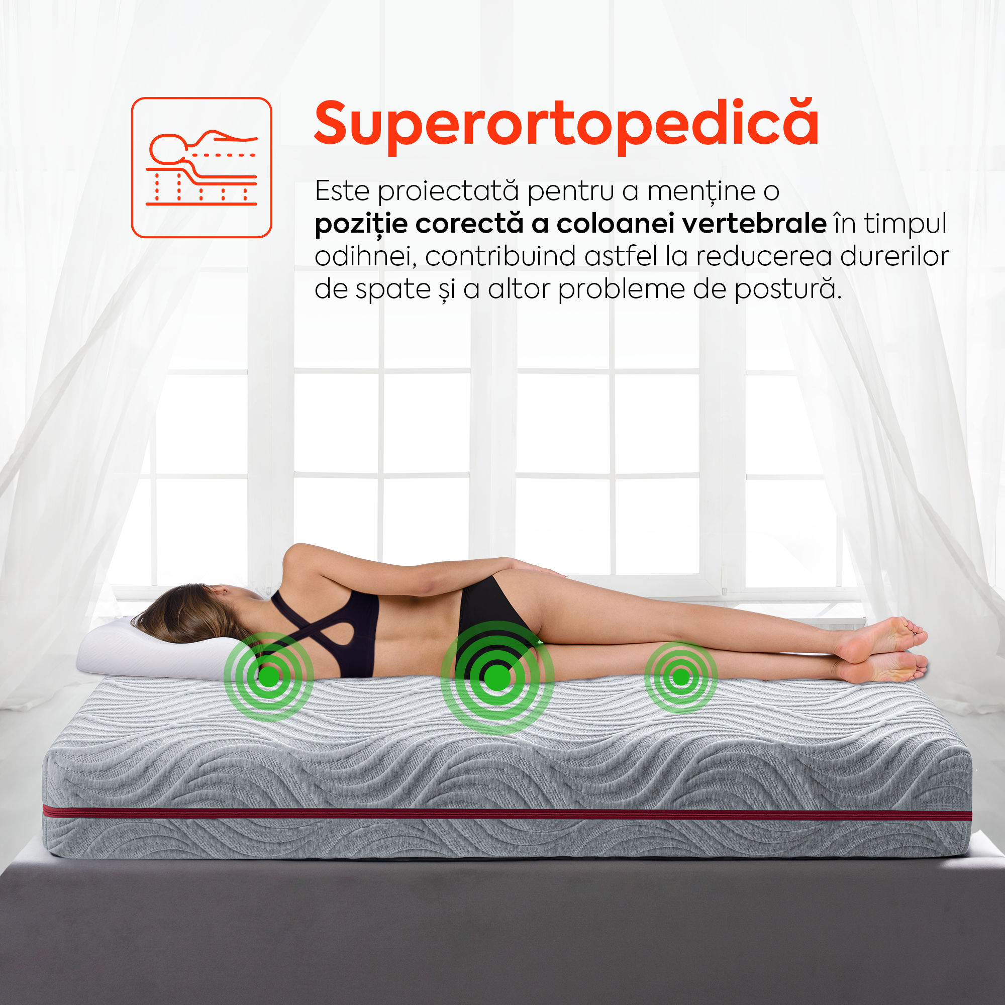 Saltea WAVE MULTILAYER, spumă cu memorie, spumă reziliență mare, husă hipoalergenică detașabilă și lavabilă, superortopedică, grosime 20 cm-Saltele-Prestige-80x190-Prestige Home