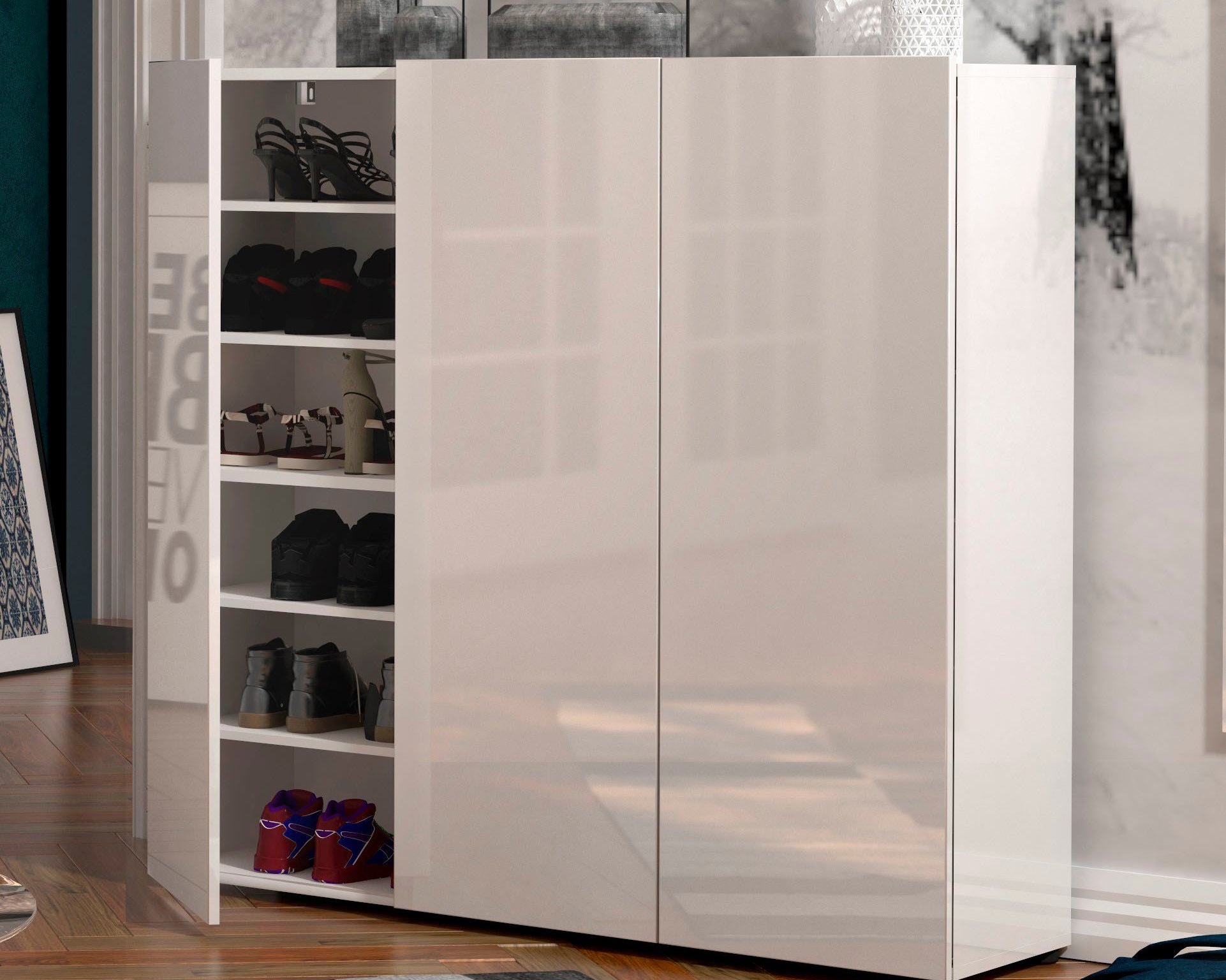 Pantofar Mister , Alb lucios , 120 cm latime Arboteca