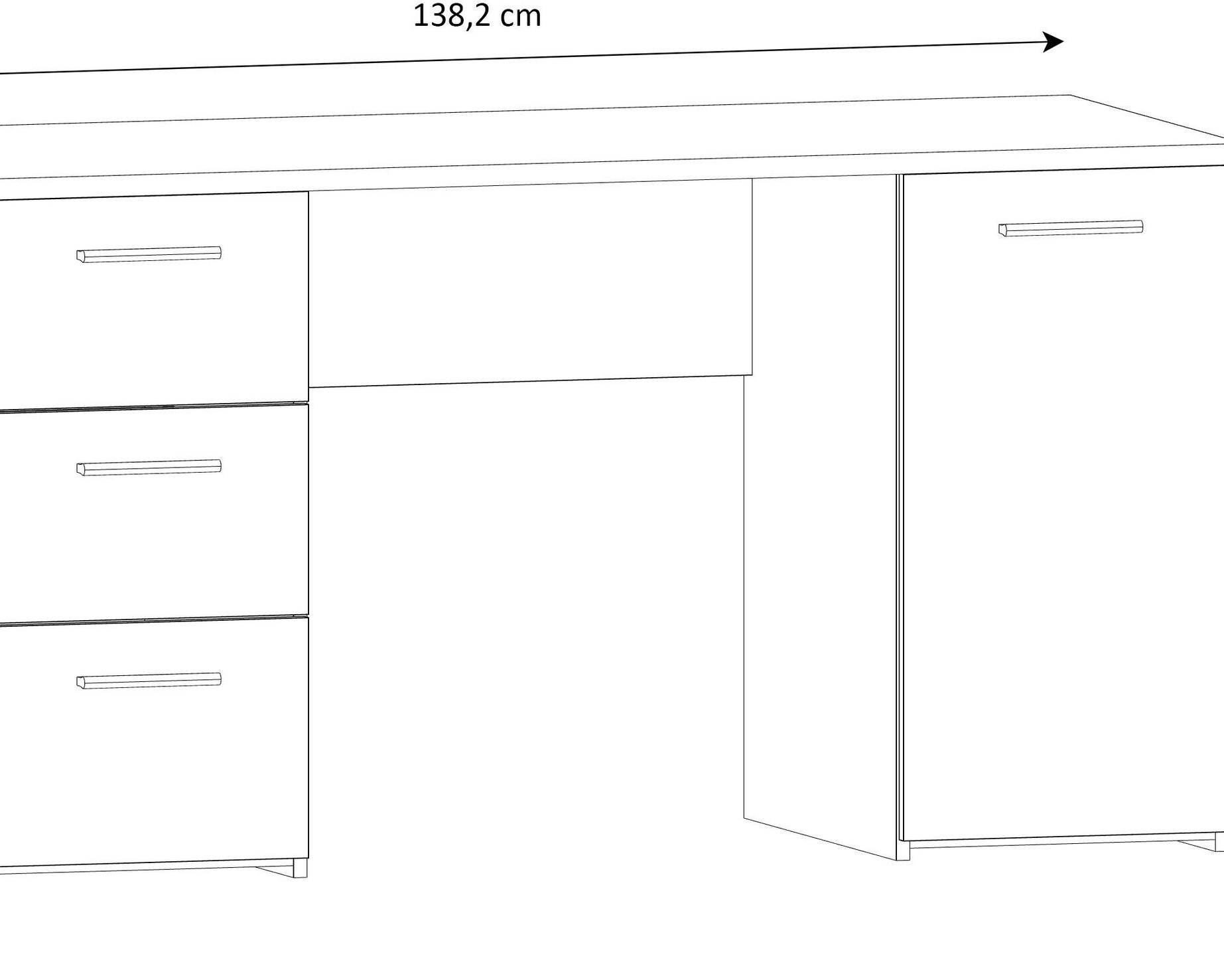 Birou Neuss cu sertare, PAL, alb, 138,2×60×75,3 cm Arboteca