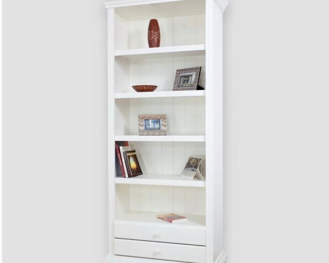 Etajera Bavaria, Lemn masiv, Alb, 88 cm Arboteca