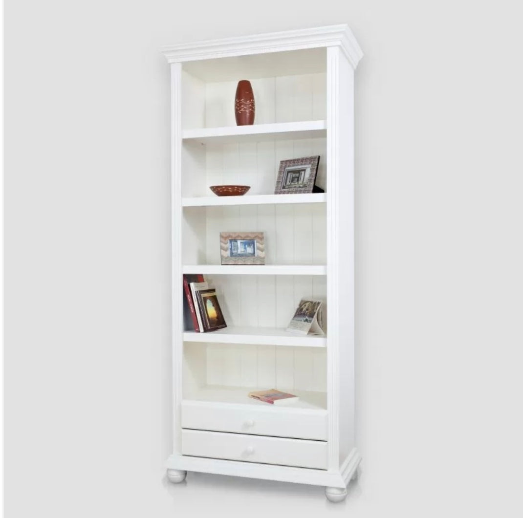 Etajera Bavaria, Lemn masiv, Alb, 88 cm Arboteca