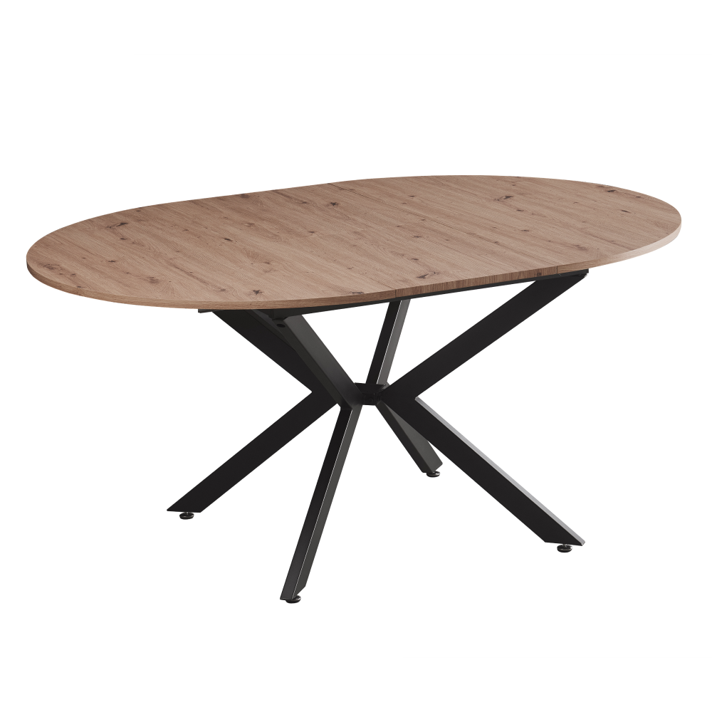 Masă extensibilă de dining, stejar artisan / neagră, 100x100-140x75 cm, ABERO TIP 1 Kondela