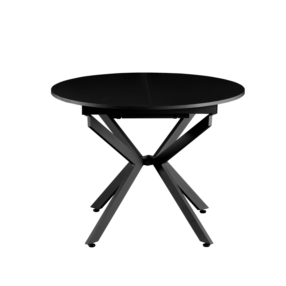 Masă extensibilă de dining, neagră, 100x100-140x75 cm, ABERO TIP 1 Kondela
