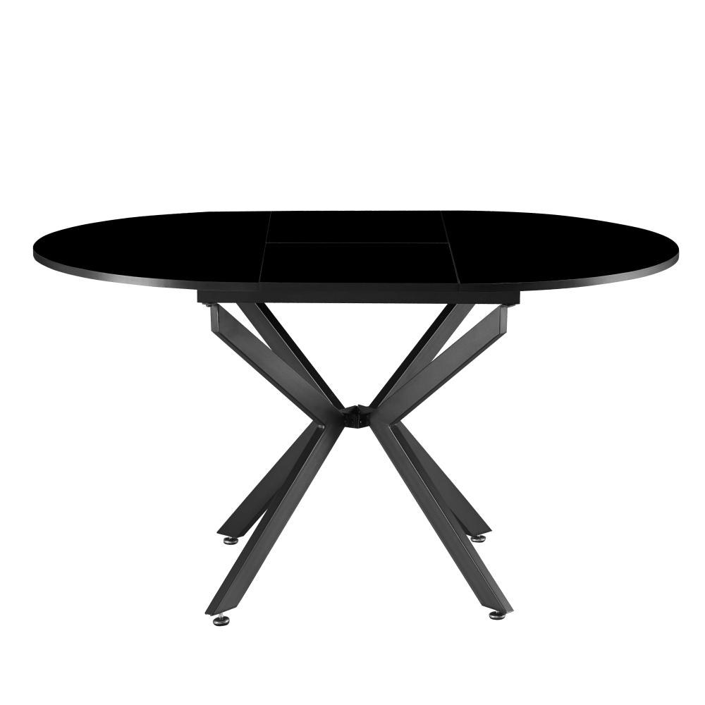 Masă extensibilă de dining, neagră, 100x100-140x75 cm, ABERO TIP 1 Kondela