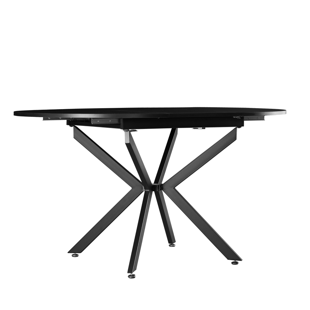 Masă extensibilă de dining, neagră, 100x100-140x75 cm, ABERO TIP 1 Kondela