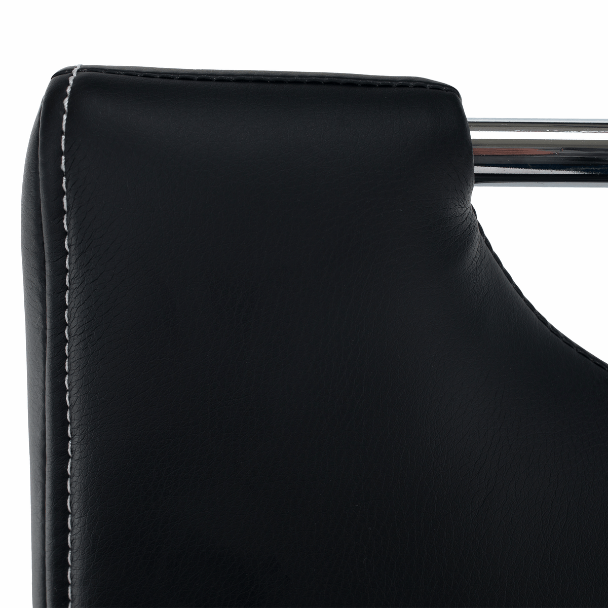Scaun dining KOMIZA, negru / cusături deschise la culoare, piele PU + crom, 43x44x96 cm Kondela