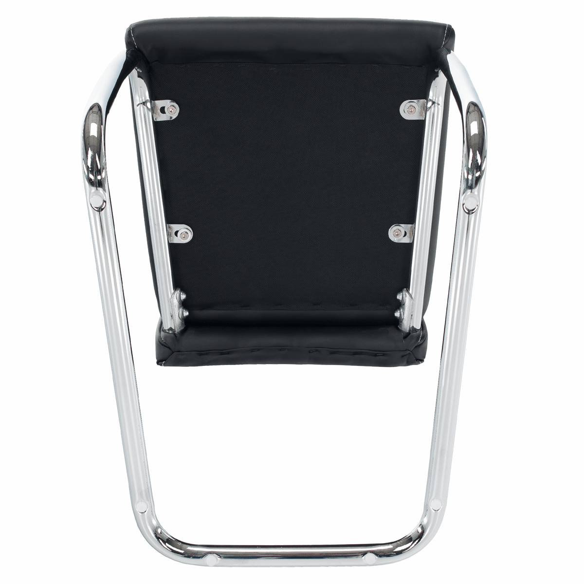 Scaun dining KOMIZA, negru / cusături deschise la culoare, piele PU + crom, 43x44x96 cm Kondela