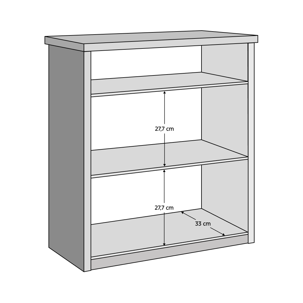 Comodă ADAPO, antracit/stejar cremona, 2 uși, 67 cm Kondela