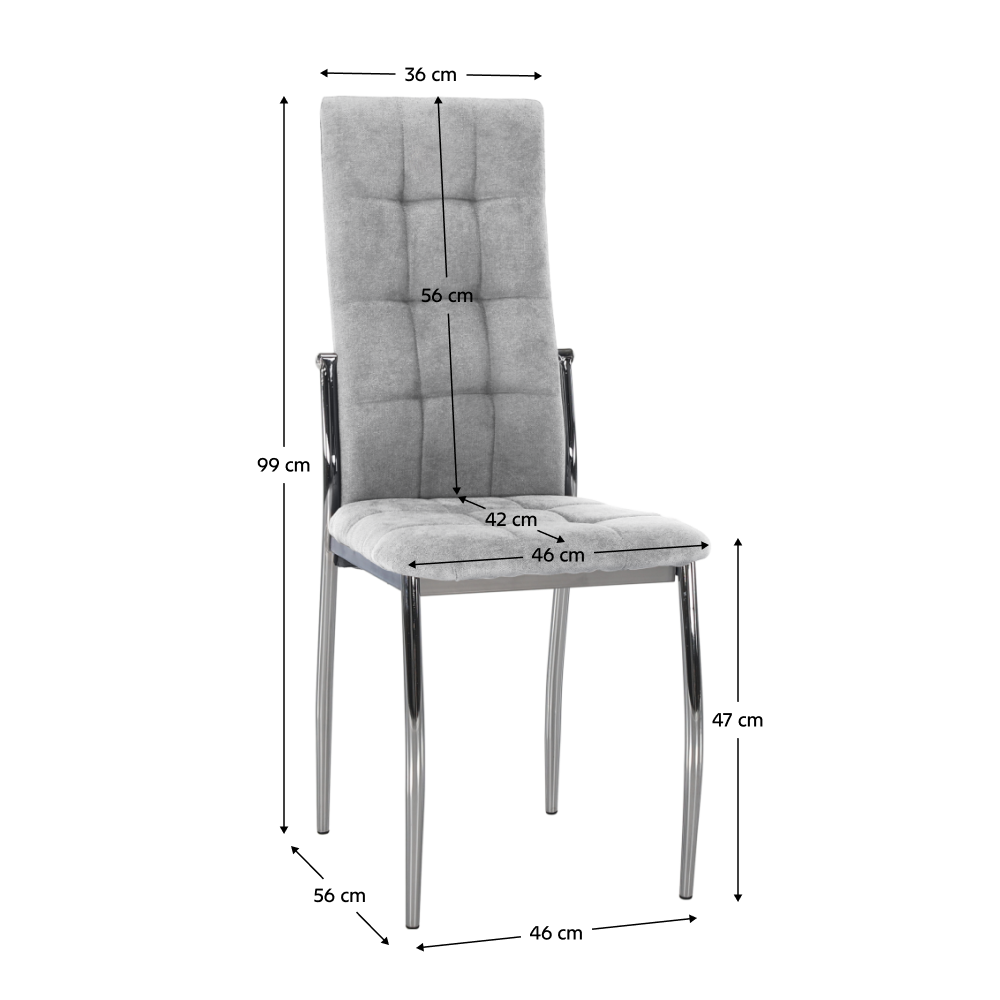 Scaun KOZANI 2, țesătură gri/metal, 46x56x99 cm Kondela