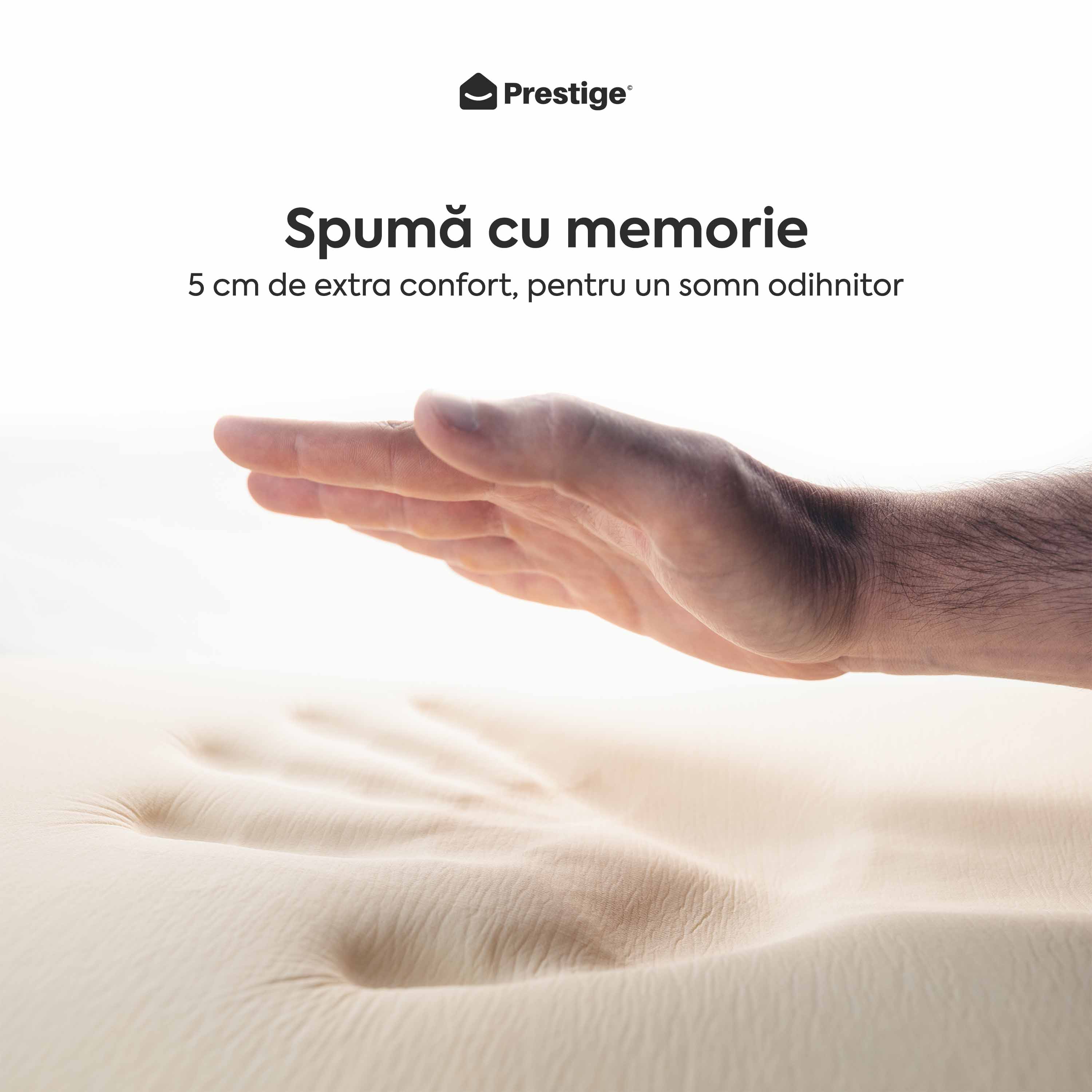 Saltea ALOE VERA HYGENE BIO MEMORY 18+5, 7 zone de confort, spumă poliuretanică elastică, spumă cu memorie, husă detașabilă cu fermoar, lavabilă, superortopedică, Grosime 25 cm - Prestige Home