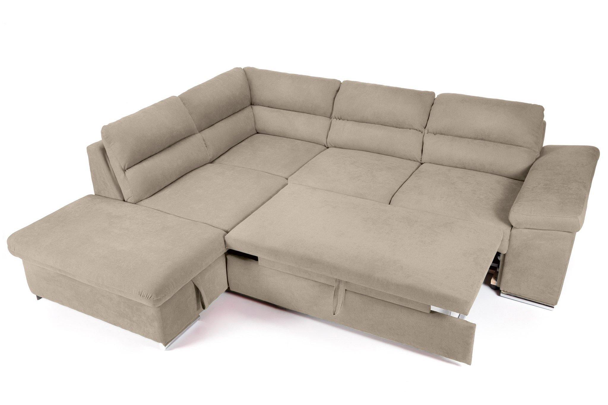 Coltar Extensibil ALONSO, cu lada de depozitare, variante stanga/dreapta 265x220x85 cm, Rosu - Prestigehome.ro - Coltare - Prestige - #variante coltar_stanga #color_bej-enjoy