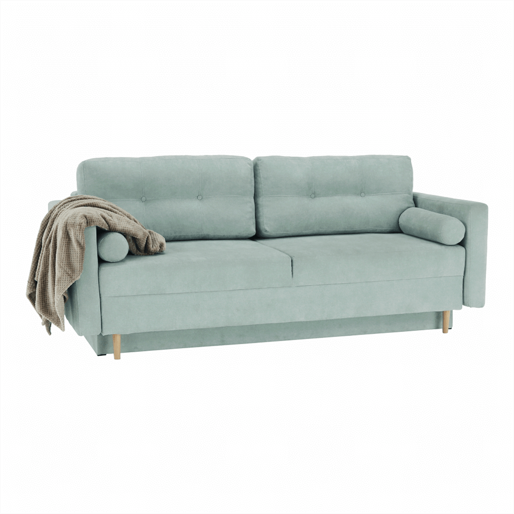 Canapea extensibilă, verde mentă textil Queens, AURELIA Kondela