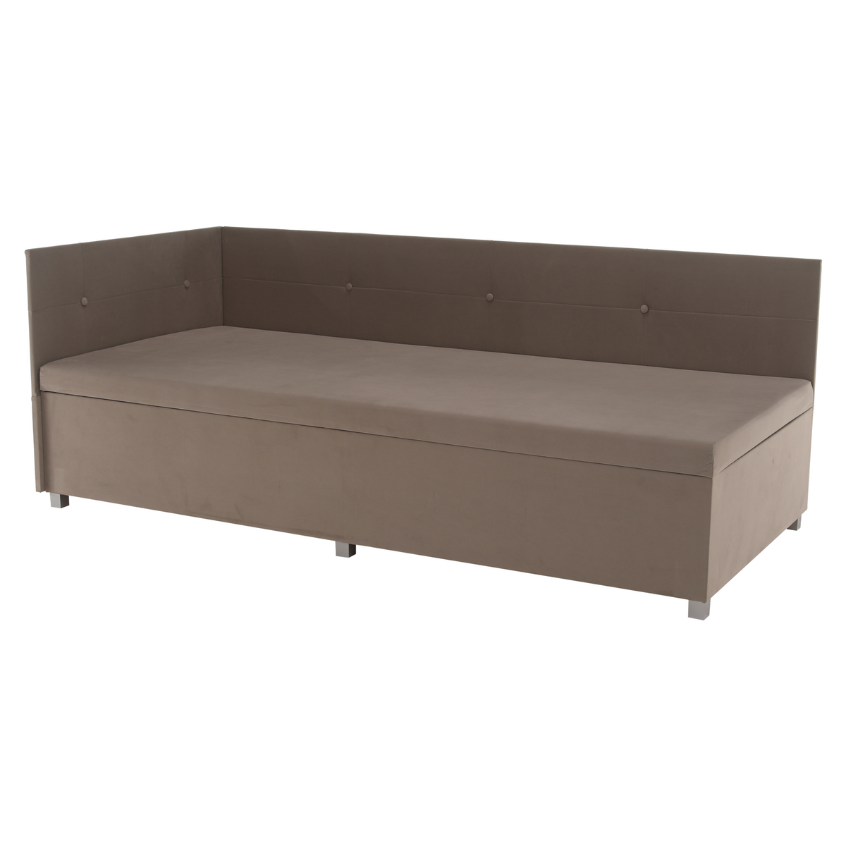 Canapea extensibilă cu spațiu de depozitare DIJON UNI, bej-gri, 93x204x75 cm Kondela