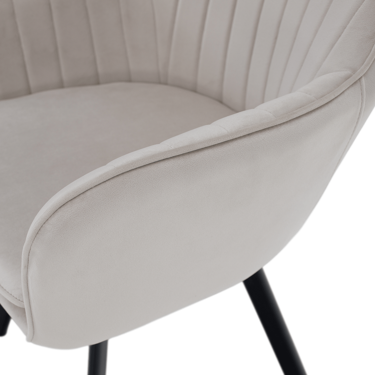 Scaun de design, bej-gri, țesătură Velvet, 57x56x87 cm Kondela
