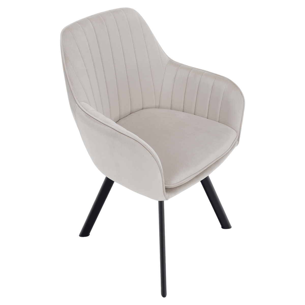Scaun de design, bej-gri, țesătură Velvet, 57x56x87 cm Kondela