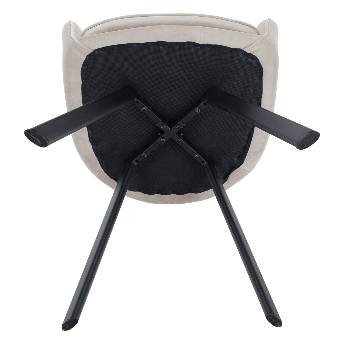 Scaun de design, bej-gri, țesătură Velvet, 57x56x87 cm Kondela