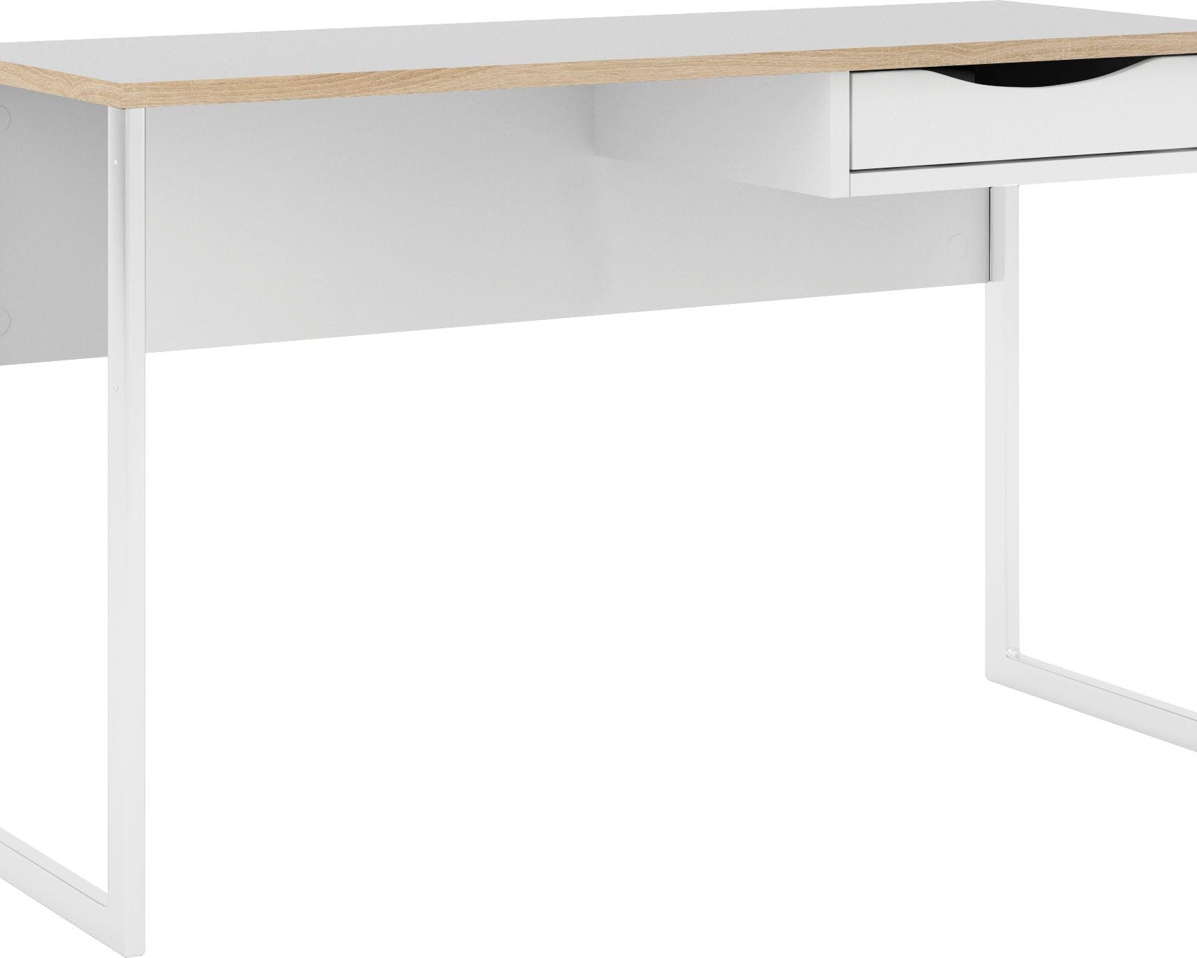 Birou Plus cu sertar, alb, 130 cm Arboteca