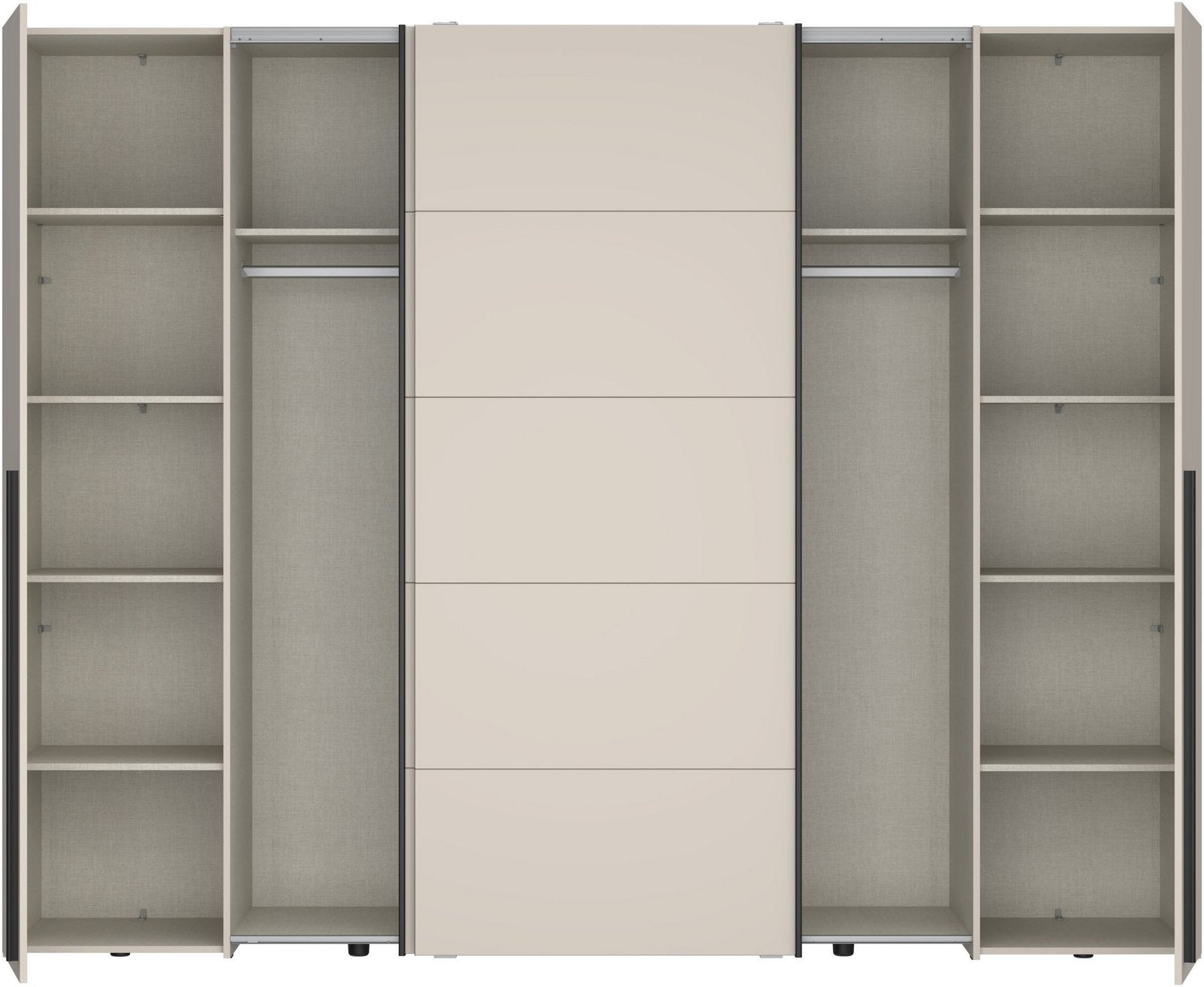 Dulap Narago combinat cu uși glisante și batante, bej cashmere, 270×210×61 cm Arboteca