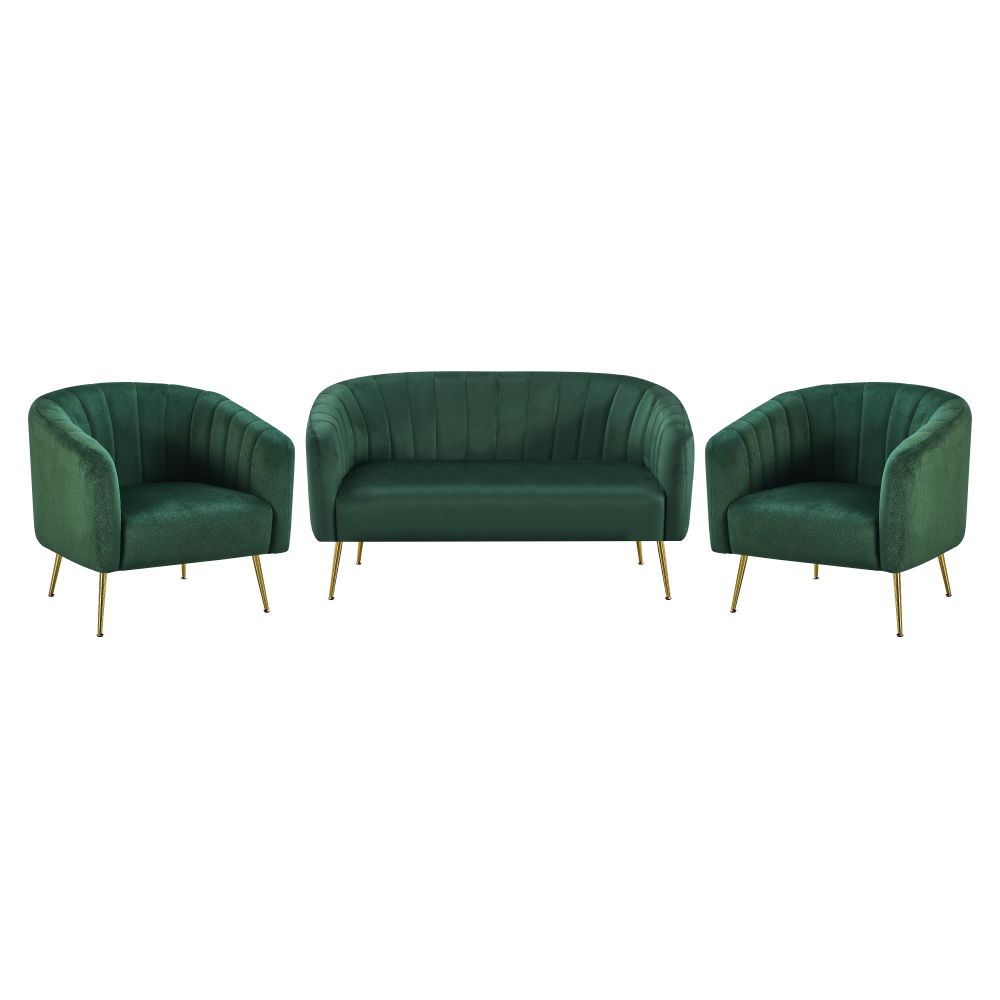Fotoliu de design, ţesătură Velvet verde închis/gold crom-auriu, BAGY Kondela