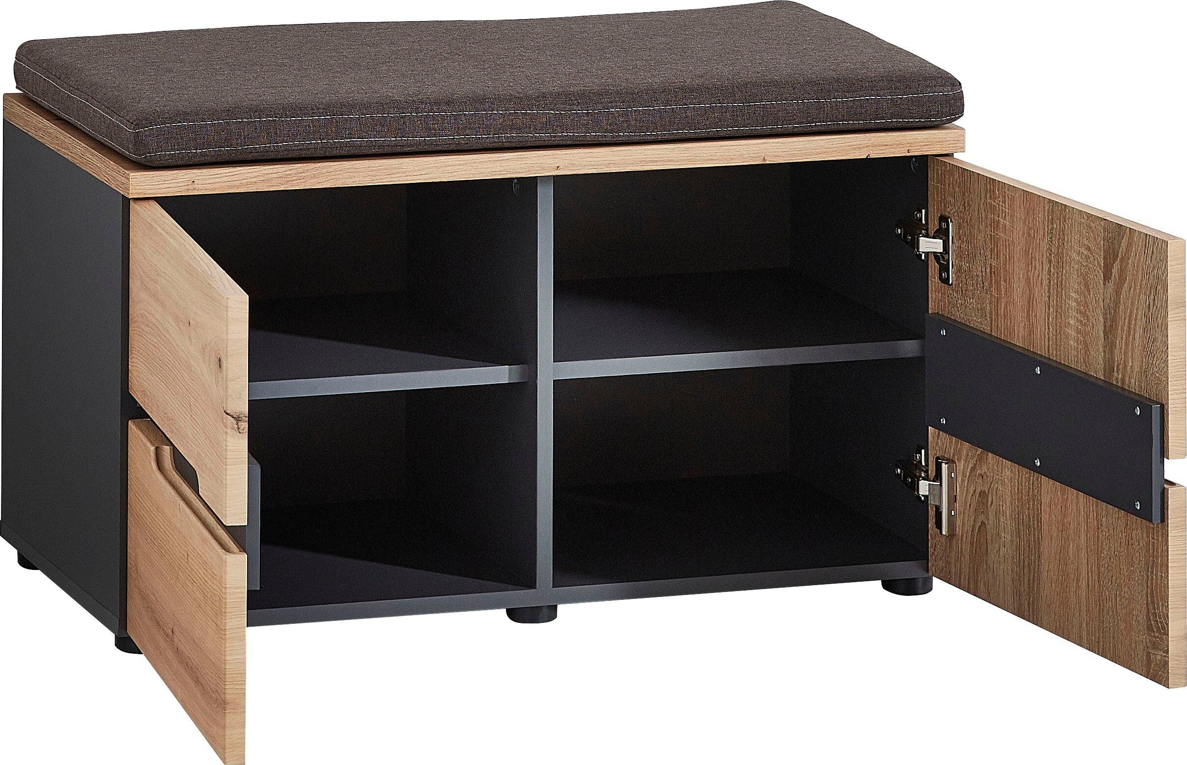 Banca de pantofi Memphis cu perna pentru sezut, 80 cm latime Arboteca