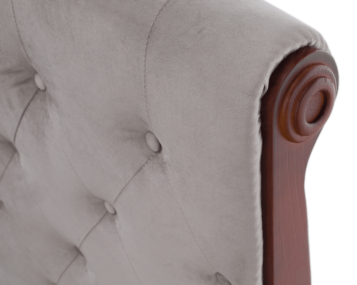 Pat cu somieră, 180x200, gri-maroniu, țesătură Taupe Velvet, 198x228x116 cm Kondela