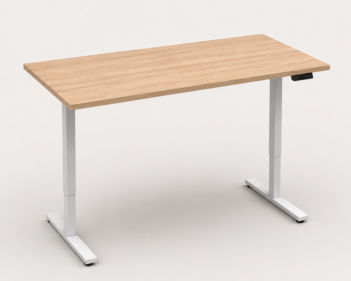 Birou LAZISE sonoma cu înălțime reglabilă electric, blat 3,6 cm, 130x60x68-115 cm Arboteca