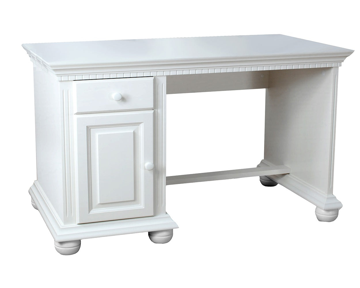 Birou Bavaria din lemn masiv, 120x75x75, Alb Arboteca