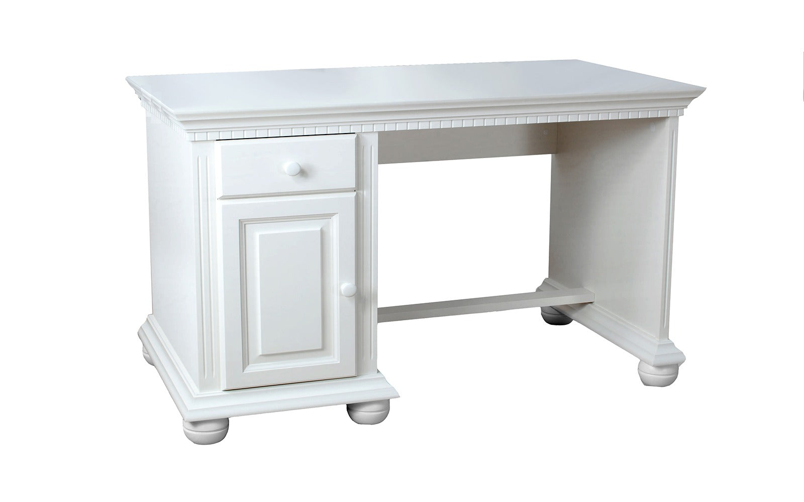 Birou Bavaria din lemn masiv, 120x75x75, Alb Arboteca