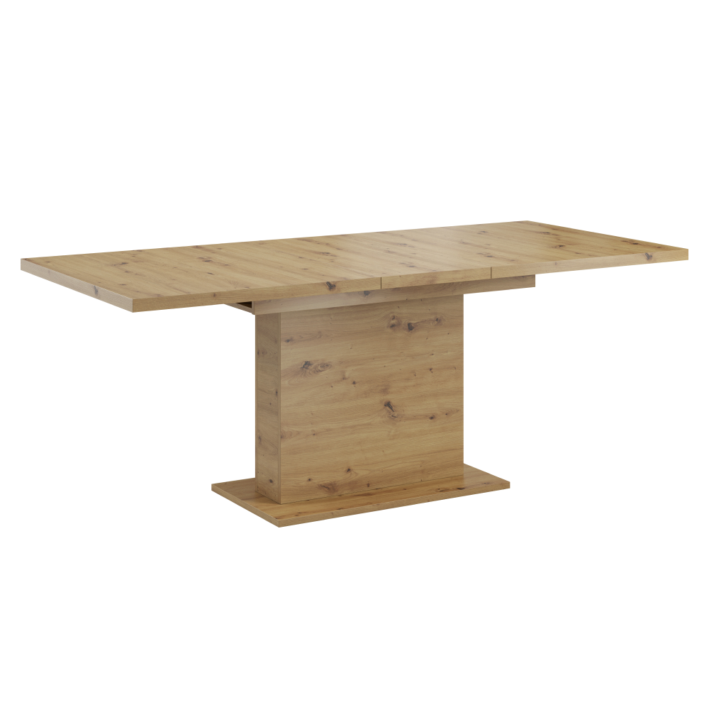 Masă de sufragerie extensibilă, stejar artisan, 160-200x90 cm, BOBA Kondela