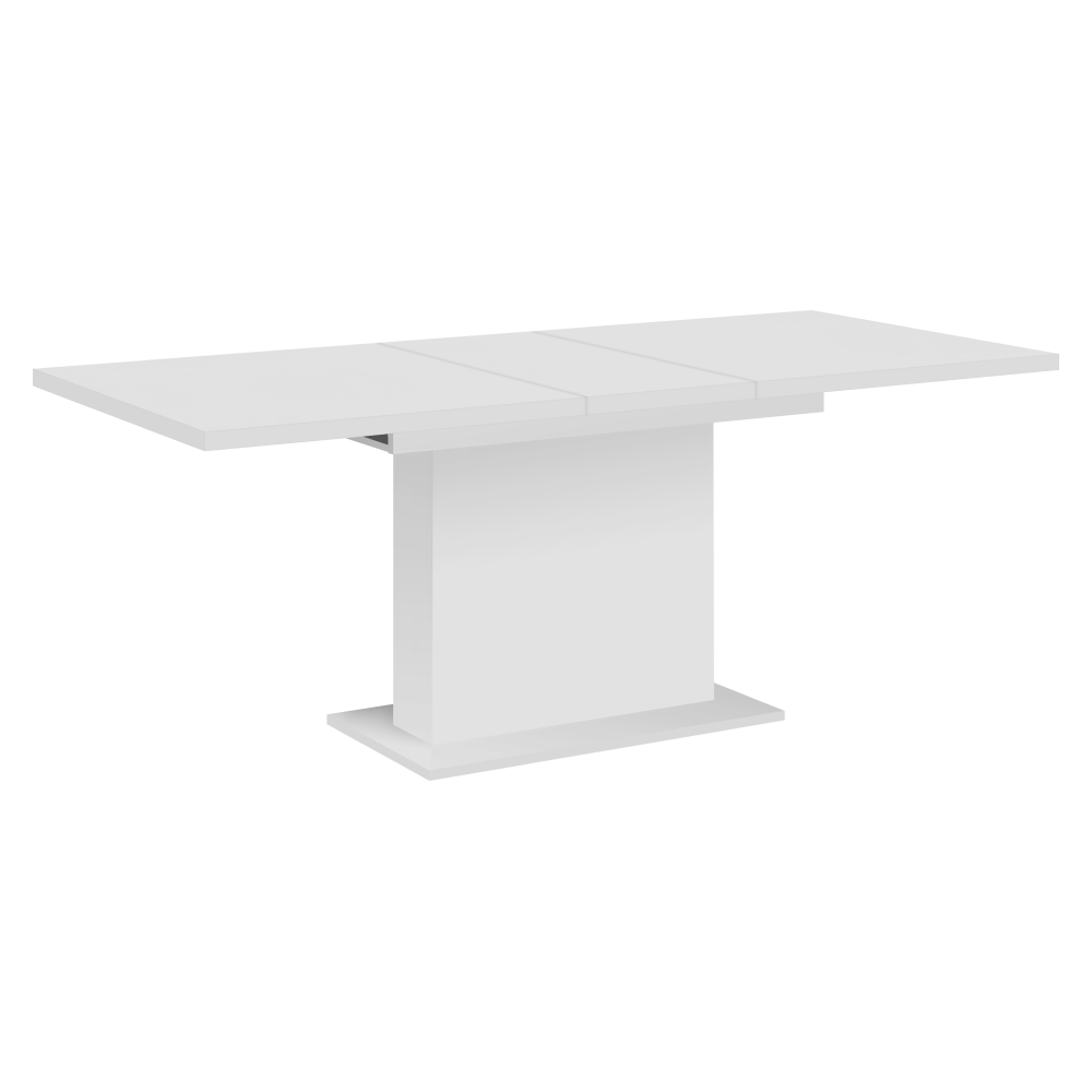 Masă dining extensibilă, albă, 160-200x90 cm, BOBA Kondela