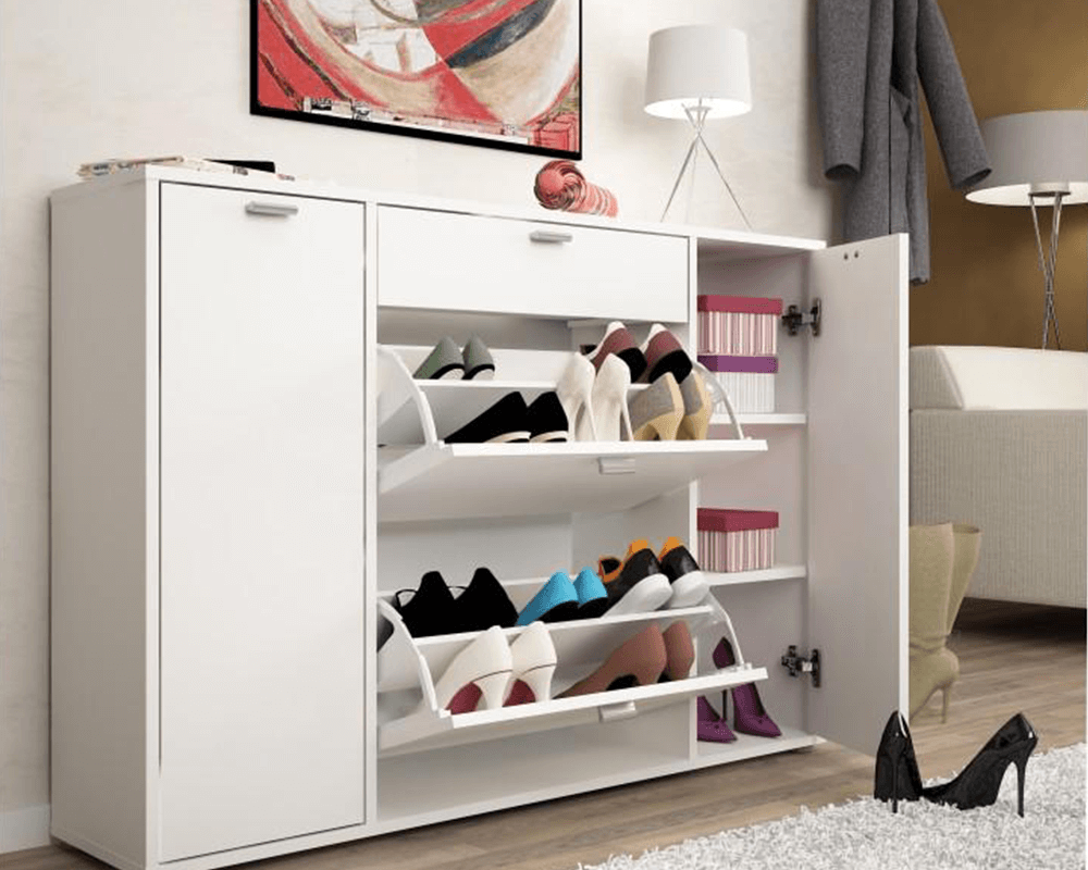 Pantofar ARBOIS, alb, 120x28x85 cm Kondela