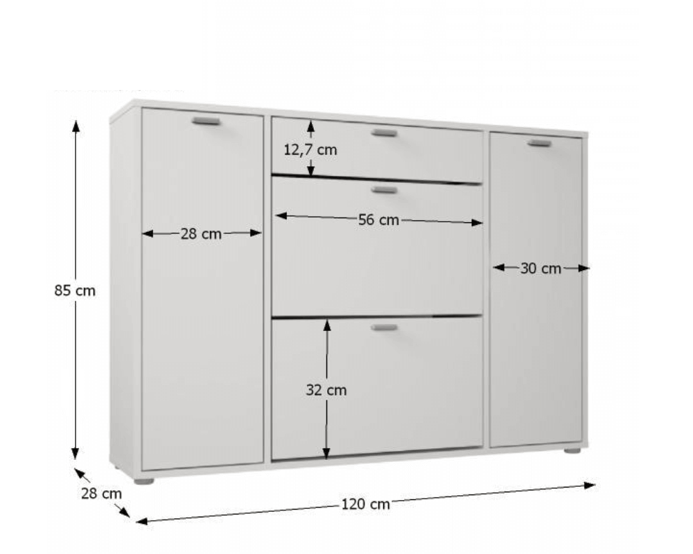 Pantofar ARBOIS, alb, 120x28x85 cm Kondela