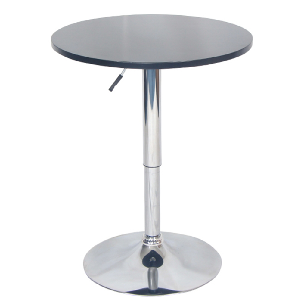 Masă de bar cu înălțime reglabilă LESSAY 2, neagră, diametru 60 cm, 60x60x85.5 cm Kondela